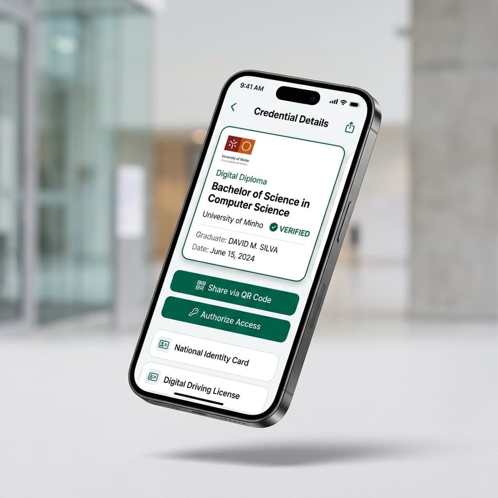 Aplicação PDW a mostrar diploma da Universidade do Minho